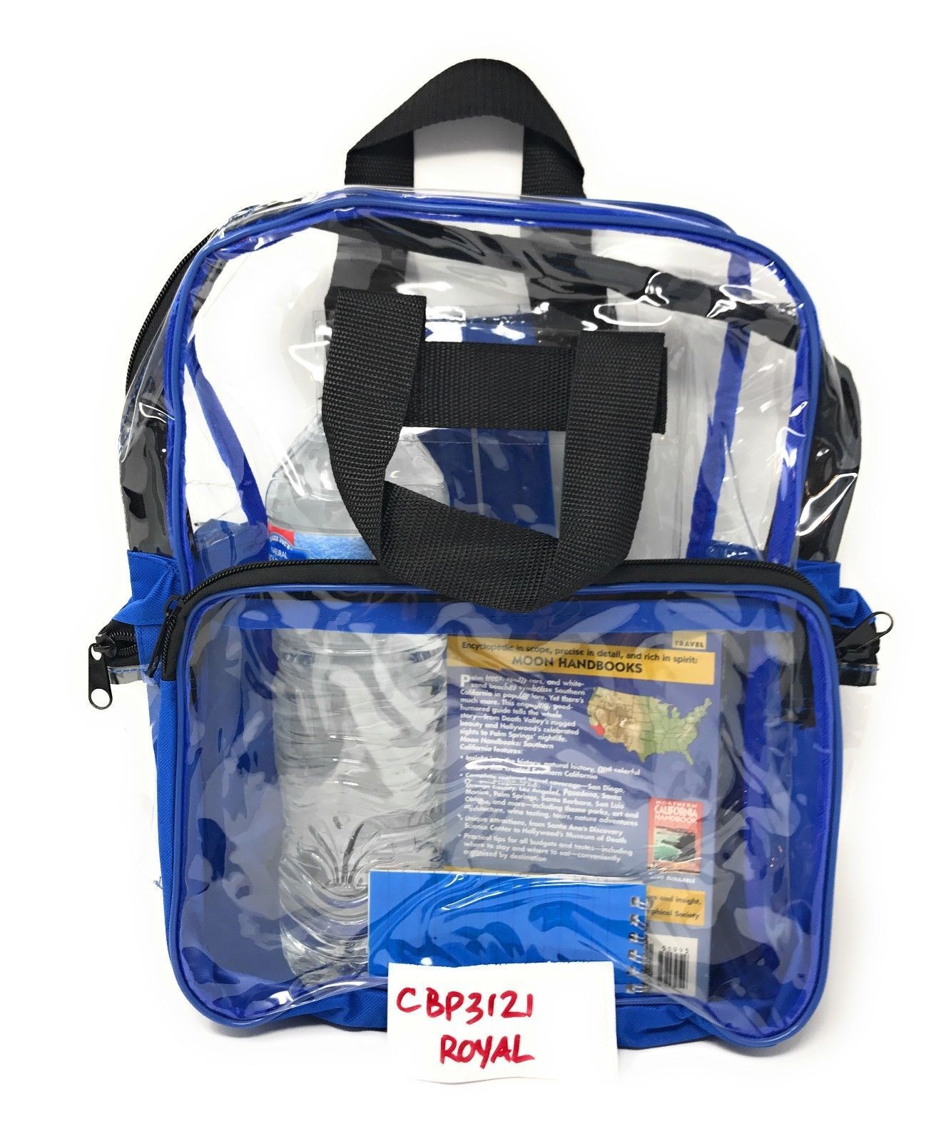 Clear Transparent Backpack Book Bag School Stadium Security Tsa Travel Rally 12X15inch-Royal Blue-