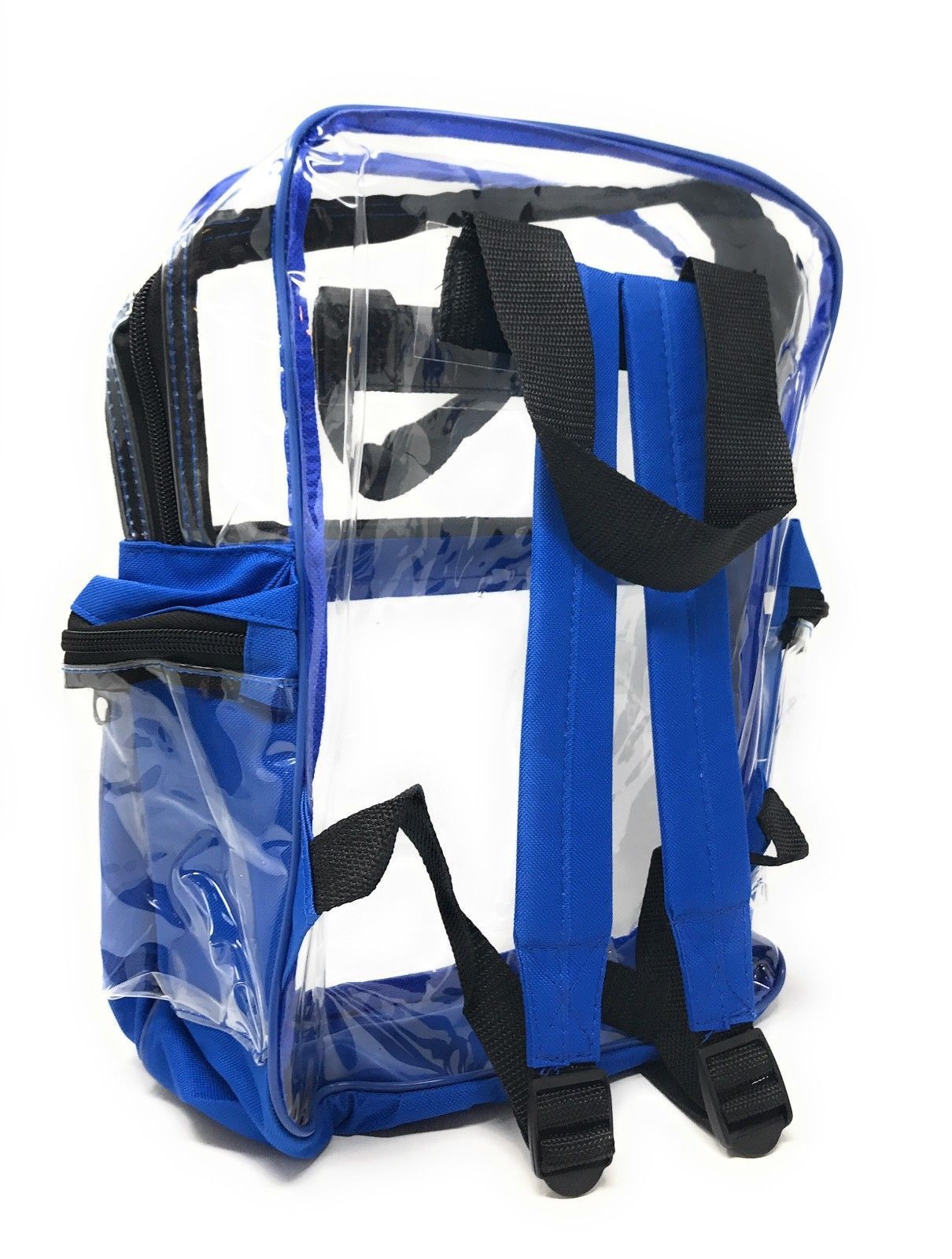 Clear Transparent Backpack Book Bag School Stadium Security Tsa Travel Rally 12X15inch-Royal Blue-