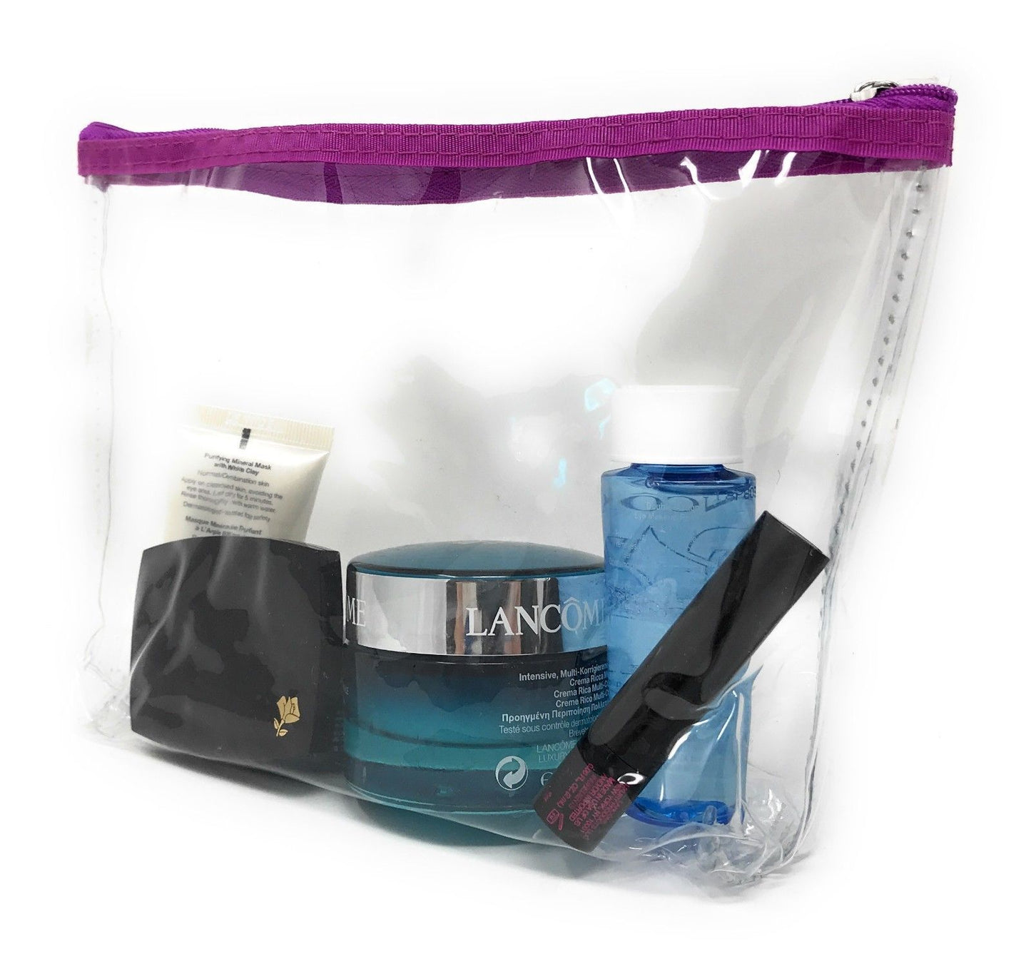 TSA Friendly Unisex Toiletry Clear Cosmetics Pouch Bags Travel Airport Security-Red-