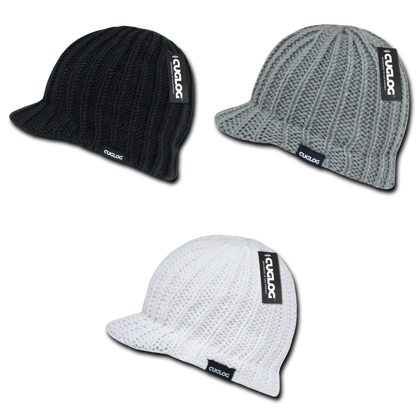 Cuglog Beanie Beanies Sweater Gi Caps Visor Ski Knitted Light-Black-