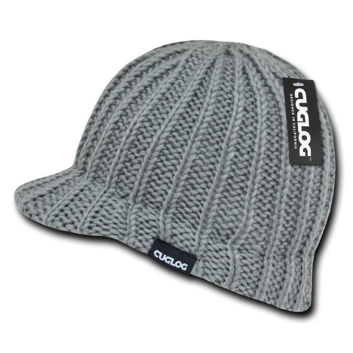 Cuglog Beanie Beanies Sweater Gi Caps Visor Ski Knitted Light-Light Grey-