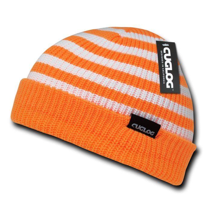 Cuglog Beanies Rasta Sailor Striped Knit 3 Tone Winter Skull Caps Hats Ski Warm-Black/White/Grey-