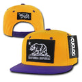 Cuglog California Cali Bear Patch Snapback 6 Panel Flat Bill Caps Hats-Gold/Purple-