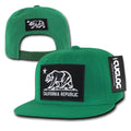 Cuglog California Cali Bear Patch Snapback 6 Panel Flat Bill Caps Hats-Kelly-