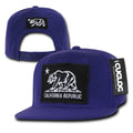 Cuglog California Cali Bear Patch Snapback 6 Panel Flat Bill Caps Hats-Purple-
