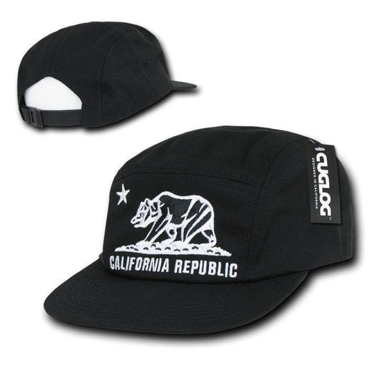 Cuglog California Republic Cali Bear Embroidered 5 Panel Racer Caps Hats-