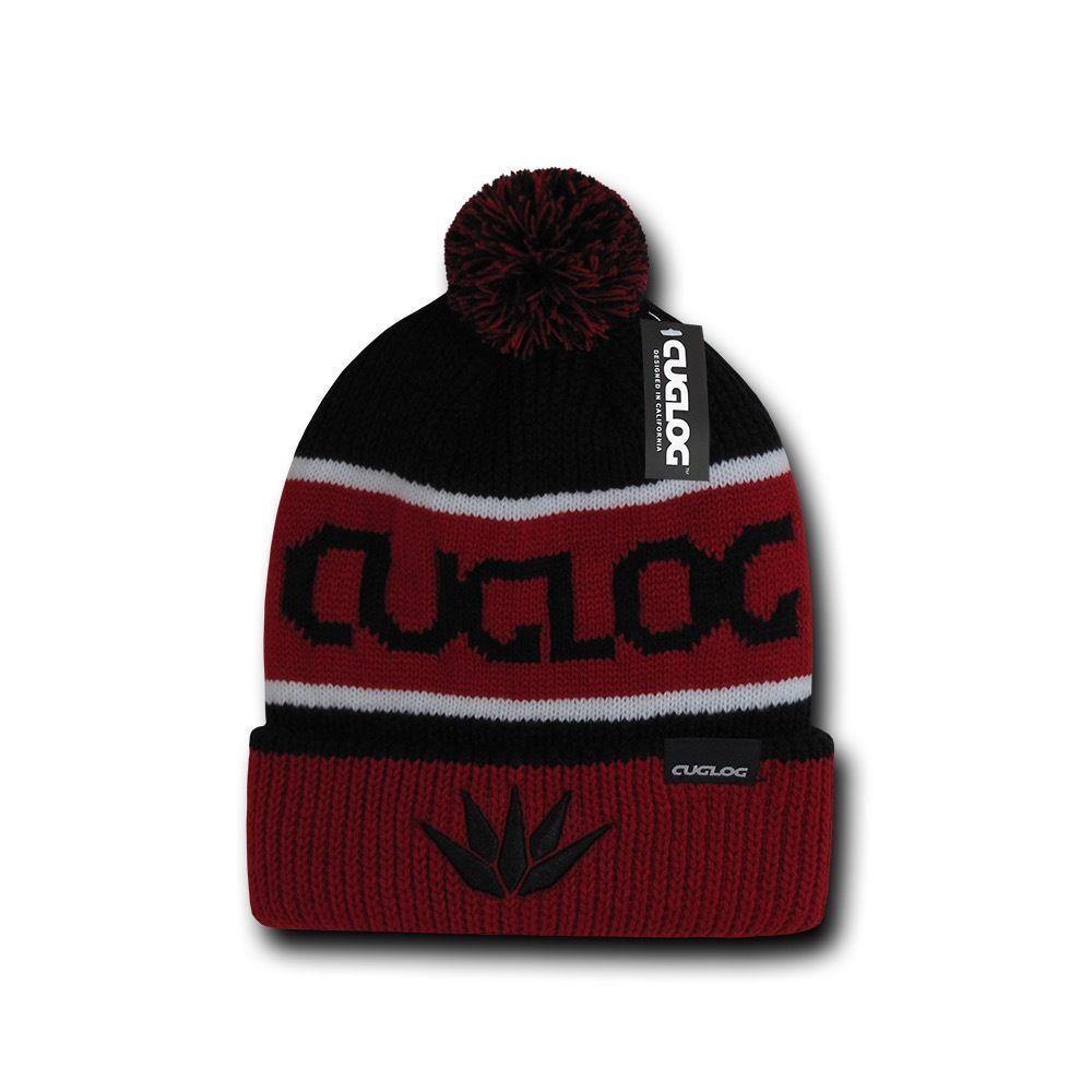 Cuglog Cotopaxi Beanies Fuzzy Ball Pom Pom Style Winter Caps Hats Ski-BLACK/GOLD-