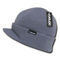 Cuglog Ribbed Knit Cuffed Double Lined Gi Visor Beanies Warm Winter Cap Hat-Grey-