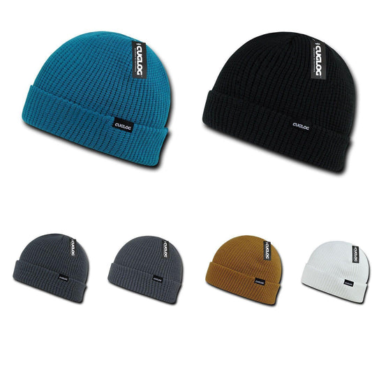 Cuglog Taranaki Stylish Cuffed Beanies Winter Caps Hats Ski Unisex-BLACK-