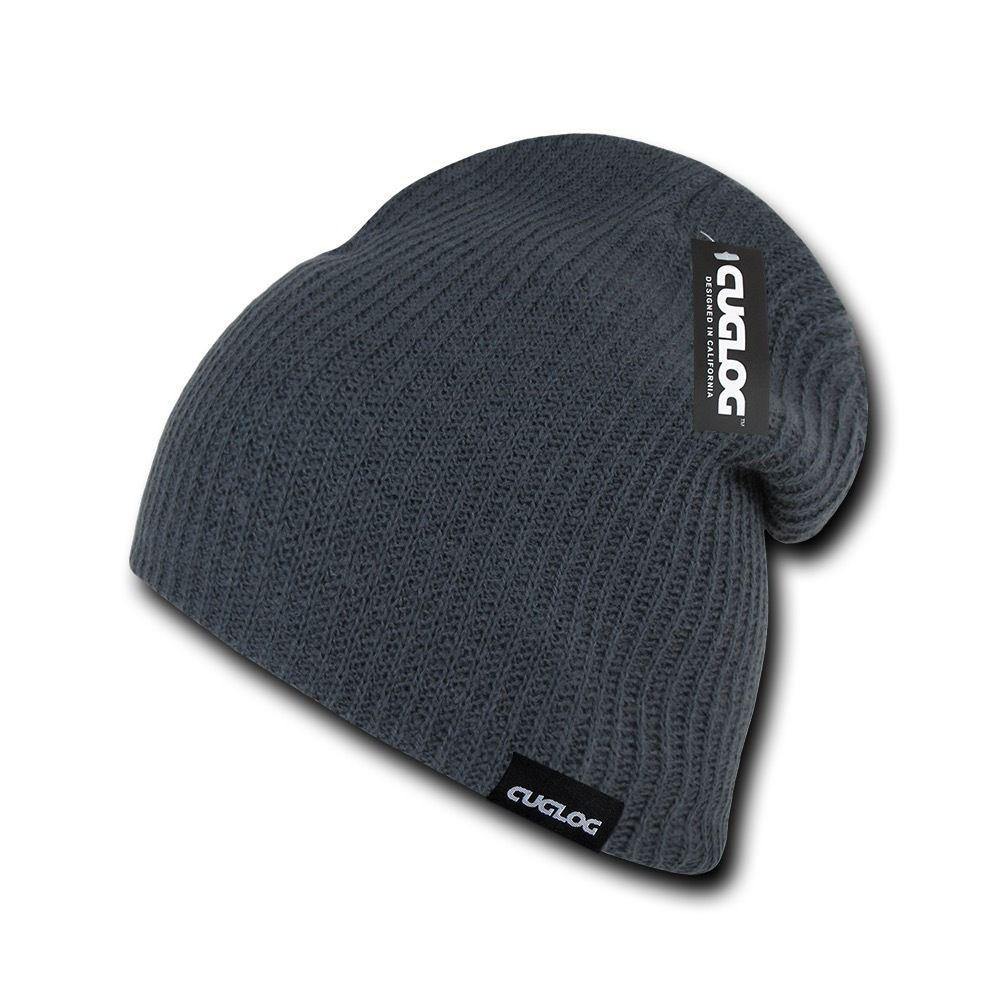 Cuglog Uluru Slouched Beanies Classic Knit Winter Caps Hats Ski Skull-BLACK-