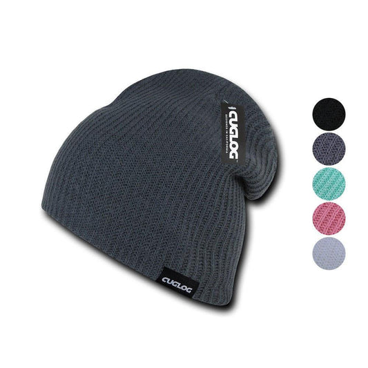 Cuglog Uluru Slouched Beanies Classic Knit Winter Caps Hats Ski Skull-BLACK-