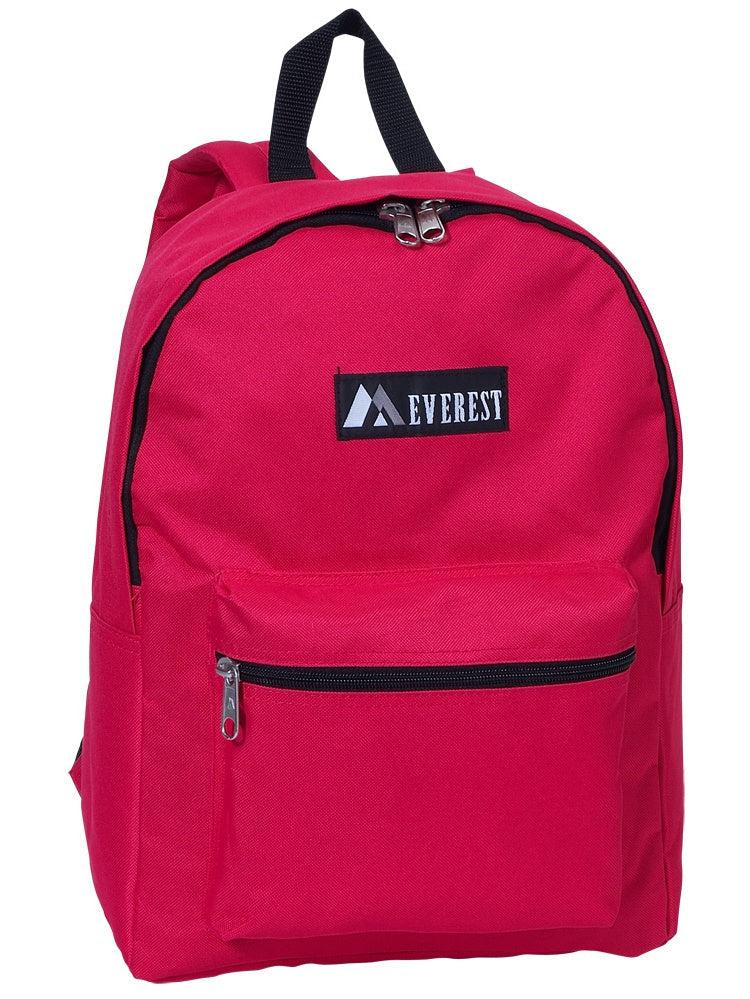 Everest Backpack Book Bag - Back to School Basic Style - Mid-Size-Hot Pink-