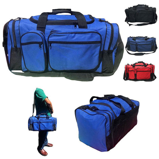 20inch Large Heavy Duty Strong Duffle Bags Travel Sports School Gym Carry Luggage-ROYAL / BLACK-