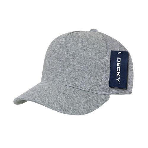Decky 5 Panel Heather High Crown Jersey Trucker Caps Hats Snapback-