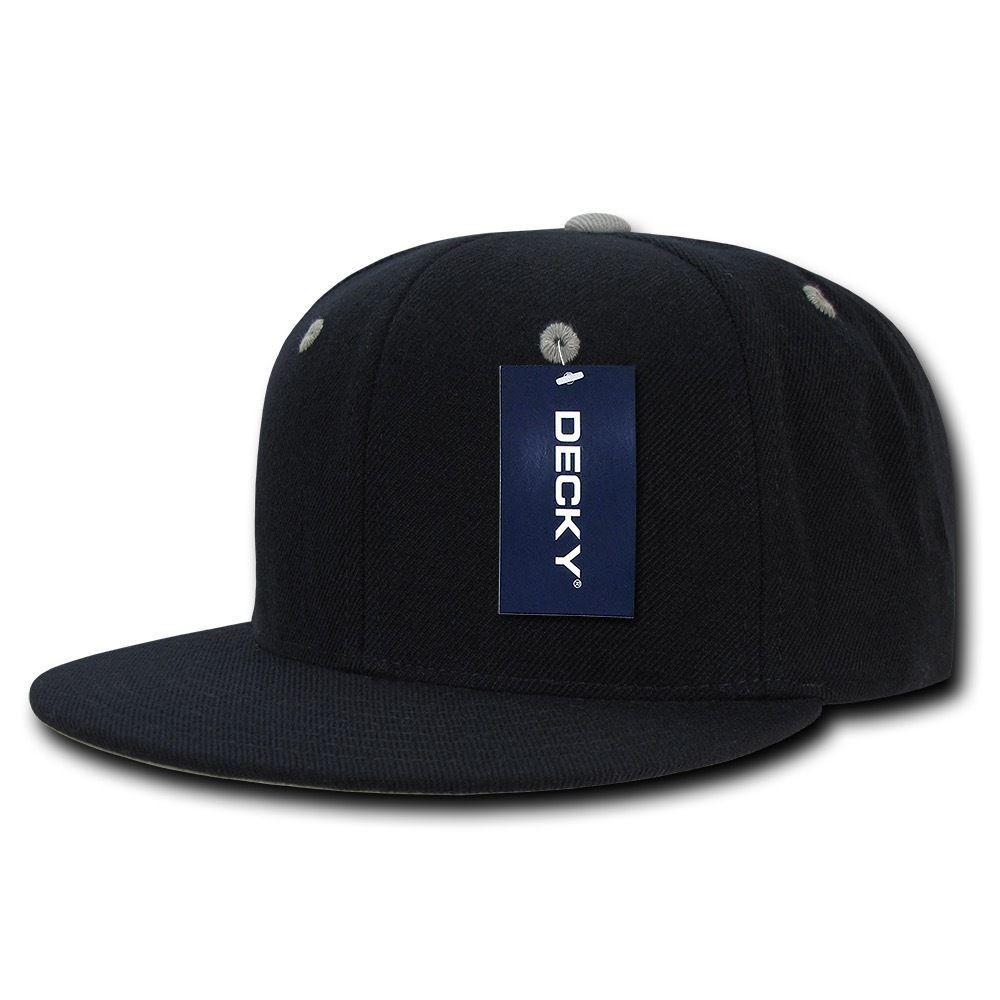 Decky Acrylic Contrasting Accent Snapbacks Baseball Hats Caps Unisex-Black/Grey-