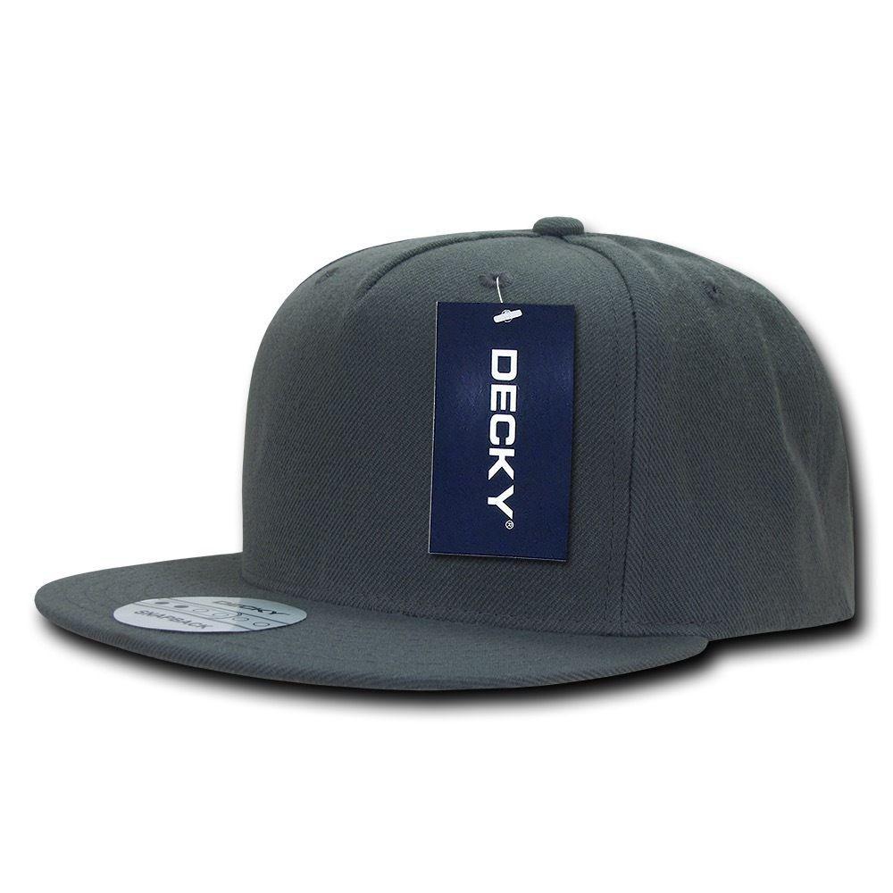 Decky Acrylic Retro Flat Bill Snapback 5 Panel Baseball Caps Hats Unisex-Navy-