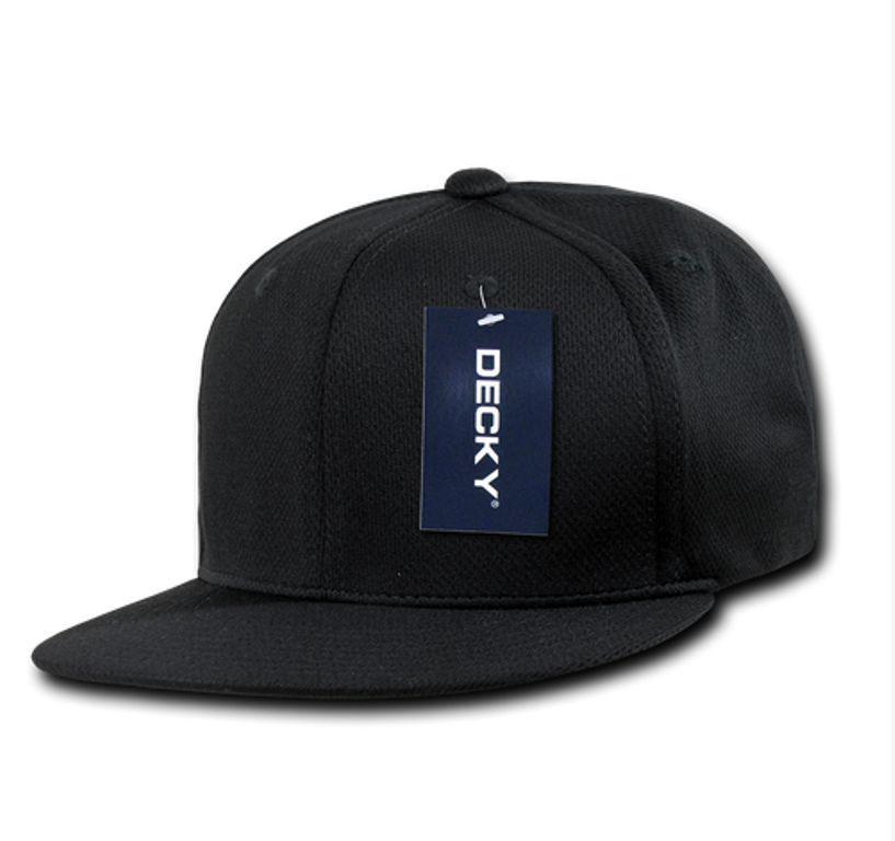 Decky Air Mesh Snapback Retro 6 Panel Constructed Baseball Hats Caps-Black-