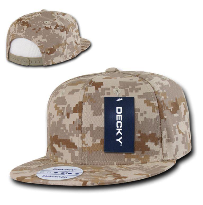 Decky Army Camouflage 100% Cotton Retro Flat Bill 6 Panel Snapback Hats Caps-ACU/ ACU/ACU-