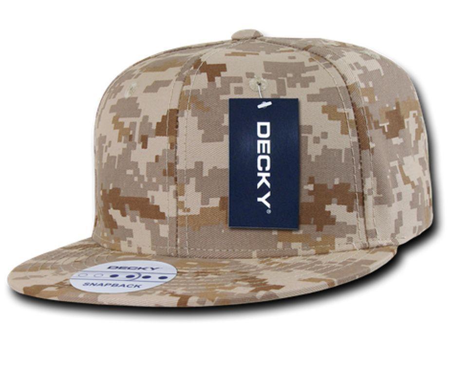 Decky Army Camouflage 100% Cotton Retro Flat Bill 6 Panel Snapback Hats Caps-ACU/ ACU/ACU-
