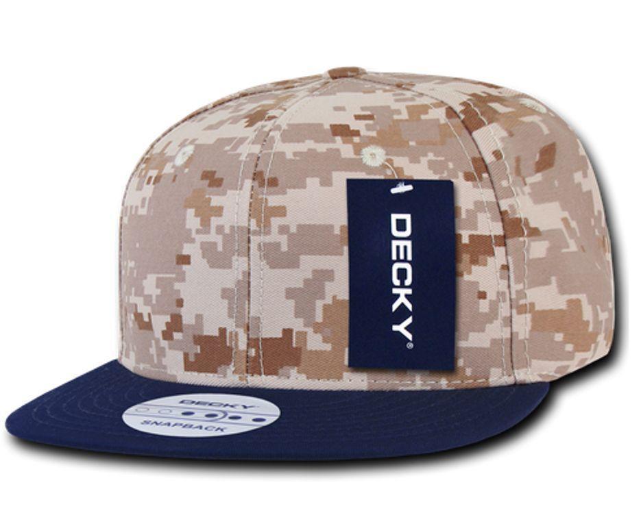 Decky Army Camouflage 100% Cotton Retro Flat Bill 6 Panel Snapback Hats Caps-ACU/ ACU/ACU-