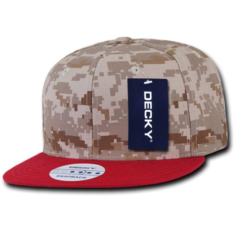 Decky Army Camouflage 100% Cotton Retro Flat Bill 6 Panel Snapback Hats Caps-ACU/ ACU/ACU-