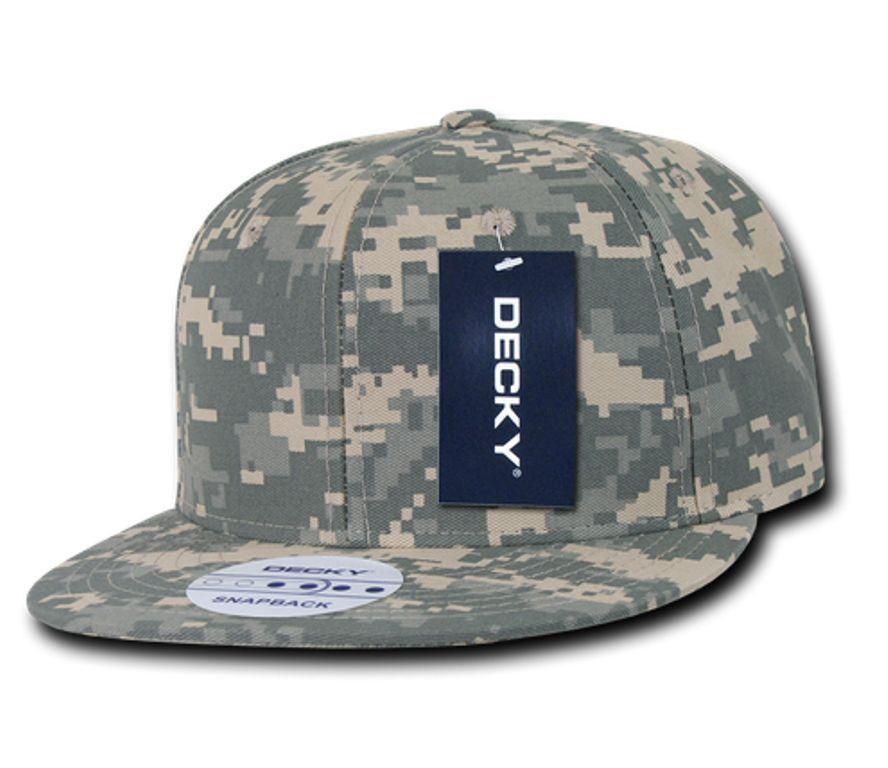 Decky Army Camouflage 100% Cotton Retro Flat Bill 6 Panel Snapback Hats Caps-ACU/ ACU/ACU-
