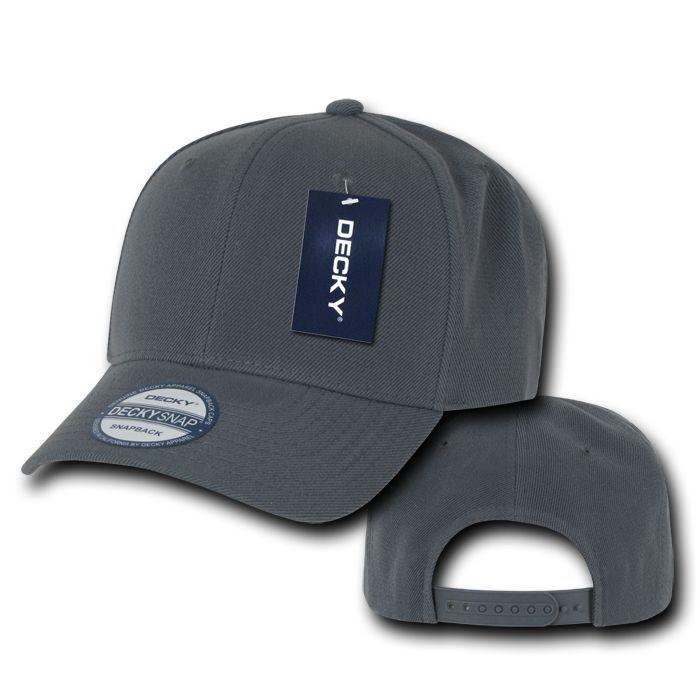 Decky Baseball Mid-Crown Curved Bill Acrylic Snapbacks Hats Caps Unisex-1015-Black-