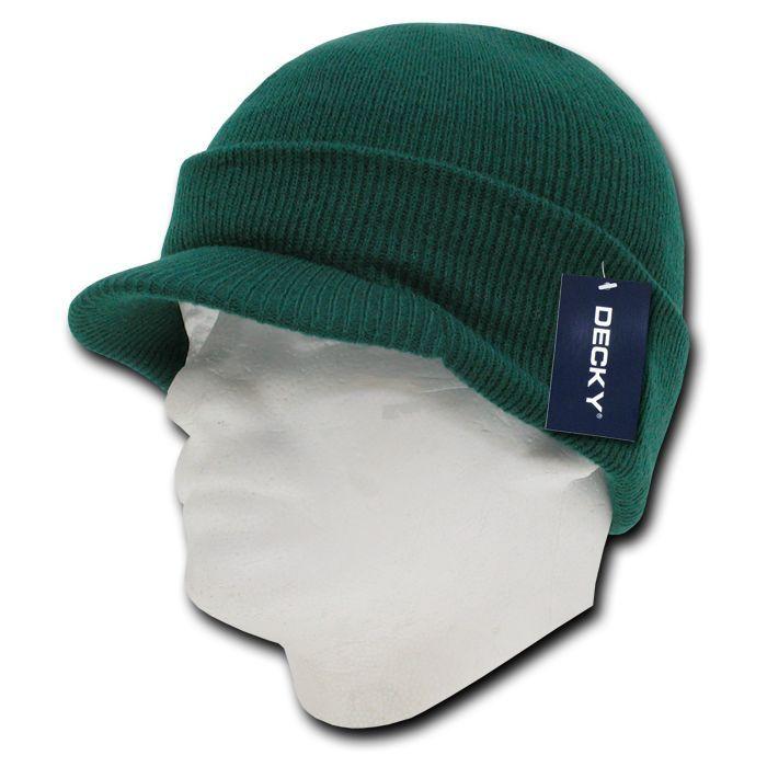 Decky Beanies Gi Caps Hats Visor Ski Thick Warm Winter Skully Unisex-Black-