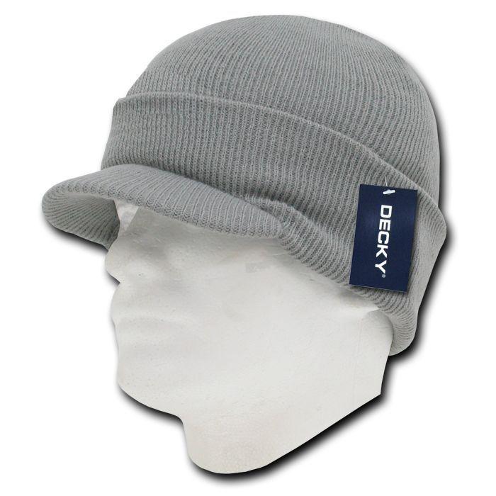 Decky Beanies Gi Caps Hats Visor Ski Thick Warm Winter Skully Unisex-Black-