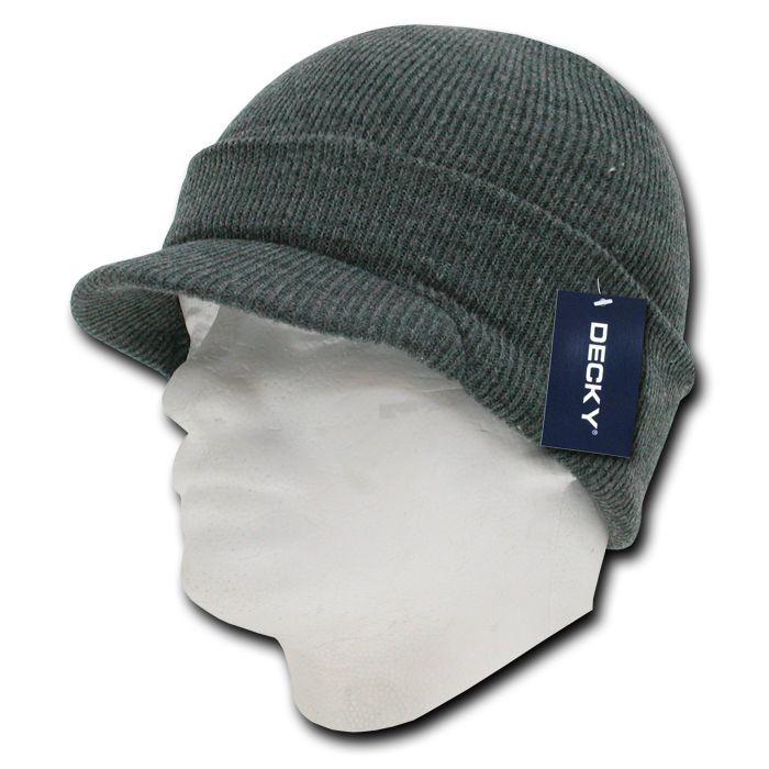 Decky Beanies Gi Caps Hats Visor Ski Thick Warm Winter Skully Unisex-Black-