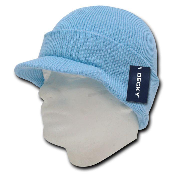 Decky Beanies Gi Caps Hats Visor Ski Thick Warm Winter Skully Unisex-Black-