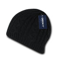Decky Beanies Soft Stretchy Braided Knit Hats Caps Ski Warm Winter-BLACK-