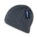 Decky Beanies Soft Stretchy Braided Knit Hats Caps Ski Warm Winter-GREY-