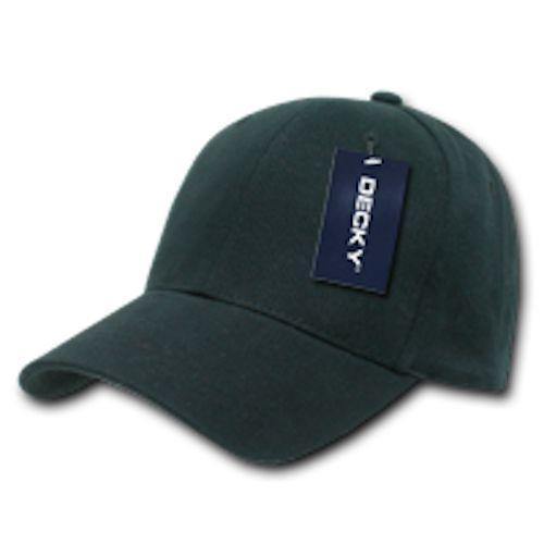 Decky Blank Brushed Bull Denim Cotton Dad Caps Hats-Black-