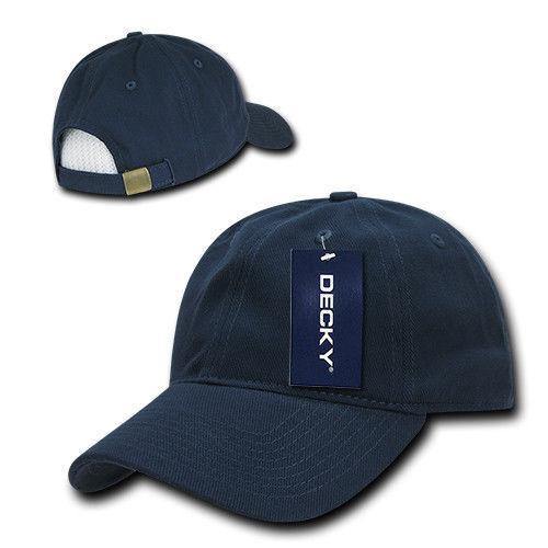 Decky Blank Brushed Bull Denim Cotton Dad Caps Hats-Black-
