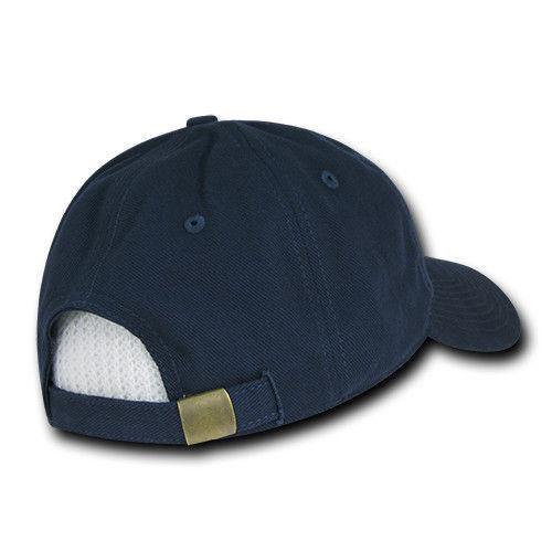 Decky Blank Brushed Bull Denim Cotton Dad Caps Hats-Black-