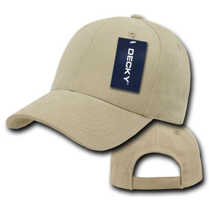 Decky Blank Brushed Bull Denim Cotton Dad Caps Hats-Kahki-