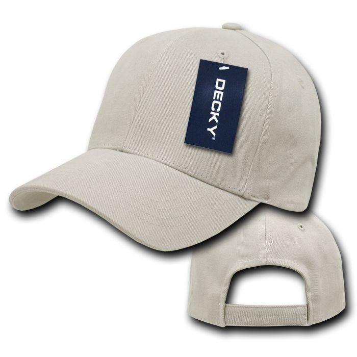 Decky Blank Brushed Bull Denim Cotton Dad Caps Hats-Stone-