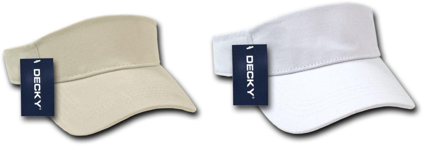 Decky Blank Summer Brushed Cotton Visor Hook And Loop Unisex Sports Golf Sun-Stone-