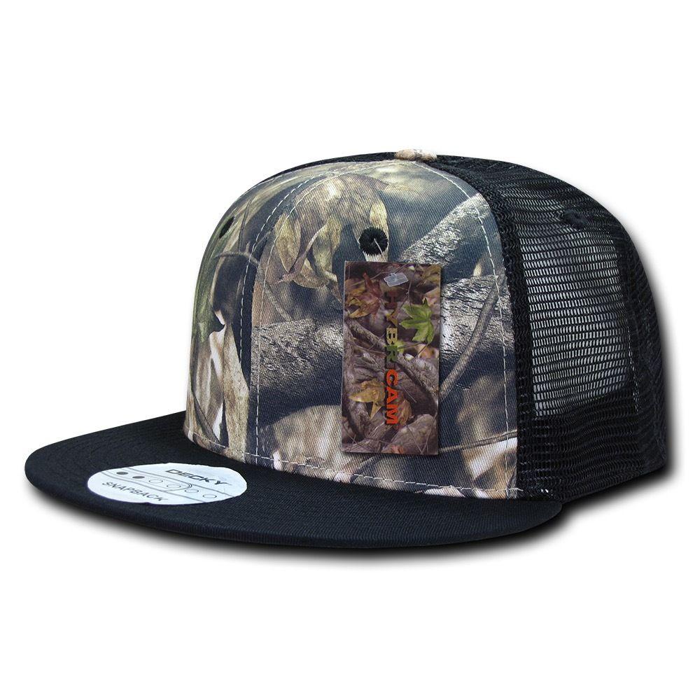 Decky Camouflage Hybricam Trucker 6 Panel Baseball Flat Bill Caps Hats-GBR-