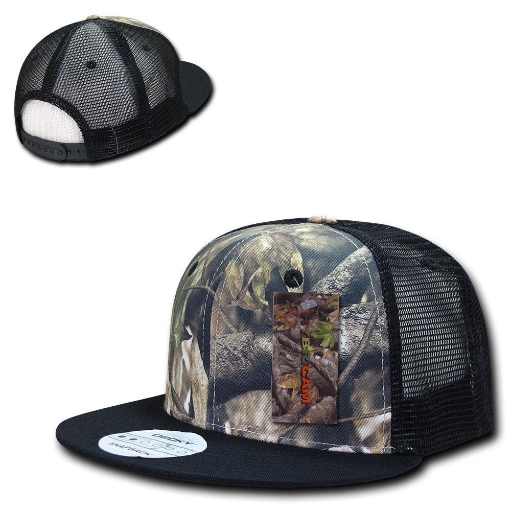 Decky Camouflage Hybricam Trucker 6 Panel Baseball Flat Bill Caps Hats-GBR-