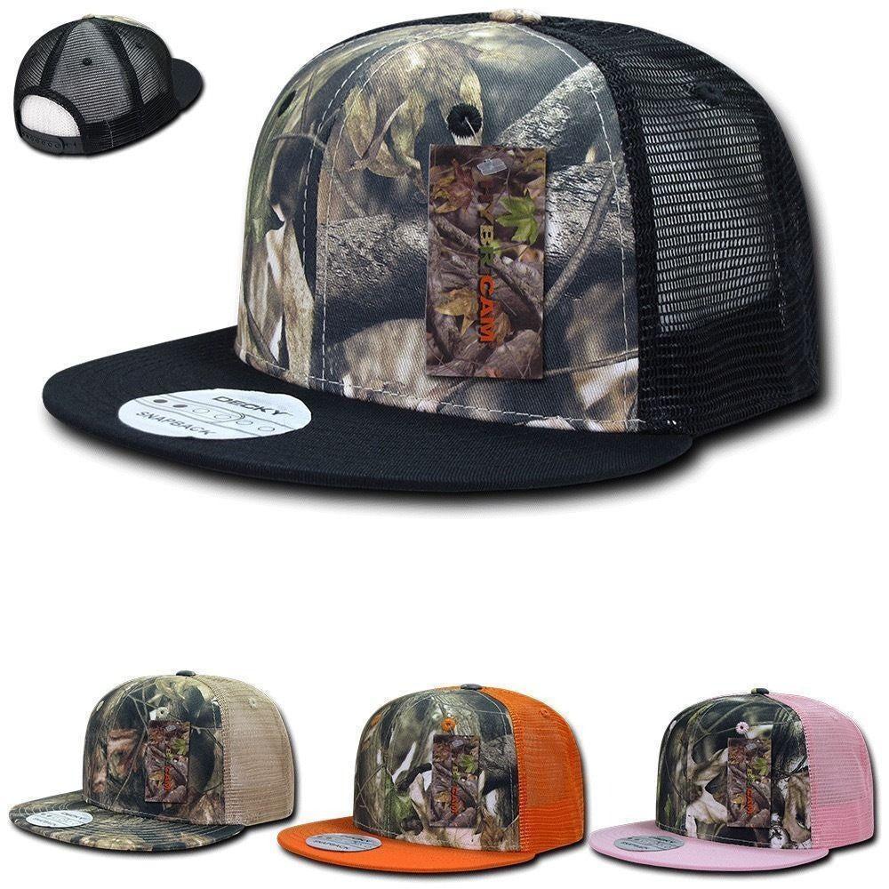 Decky Camouflage Hybricam Trucker 6 Panel Baseball Flat Bill Caps Hats-GBR-