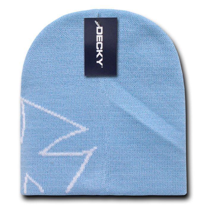 Decky Chopper Biker Iron Cross Logo Beanies Caps Hats Ski Skull Warm Winter-Powder/White-