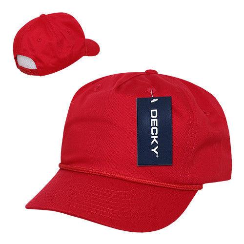 Decky Classic 5 Panel W/Braid Golf Cotton Caps Hats Snapback-Black-