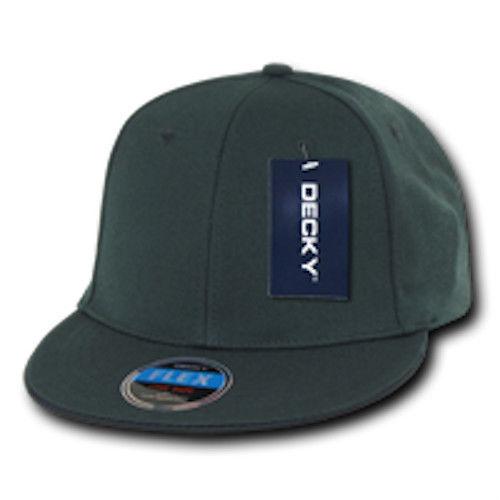 Decky Classic Retro Flat Bill Flex 6 Panel Fitted Baseball Caps Hats-GOLD-