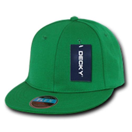 Decky Classic Retro Flat Bill Flex 6 Panel Fitted Baseball Caps Hats-GOLD-