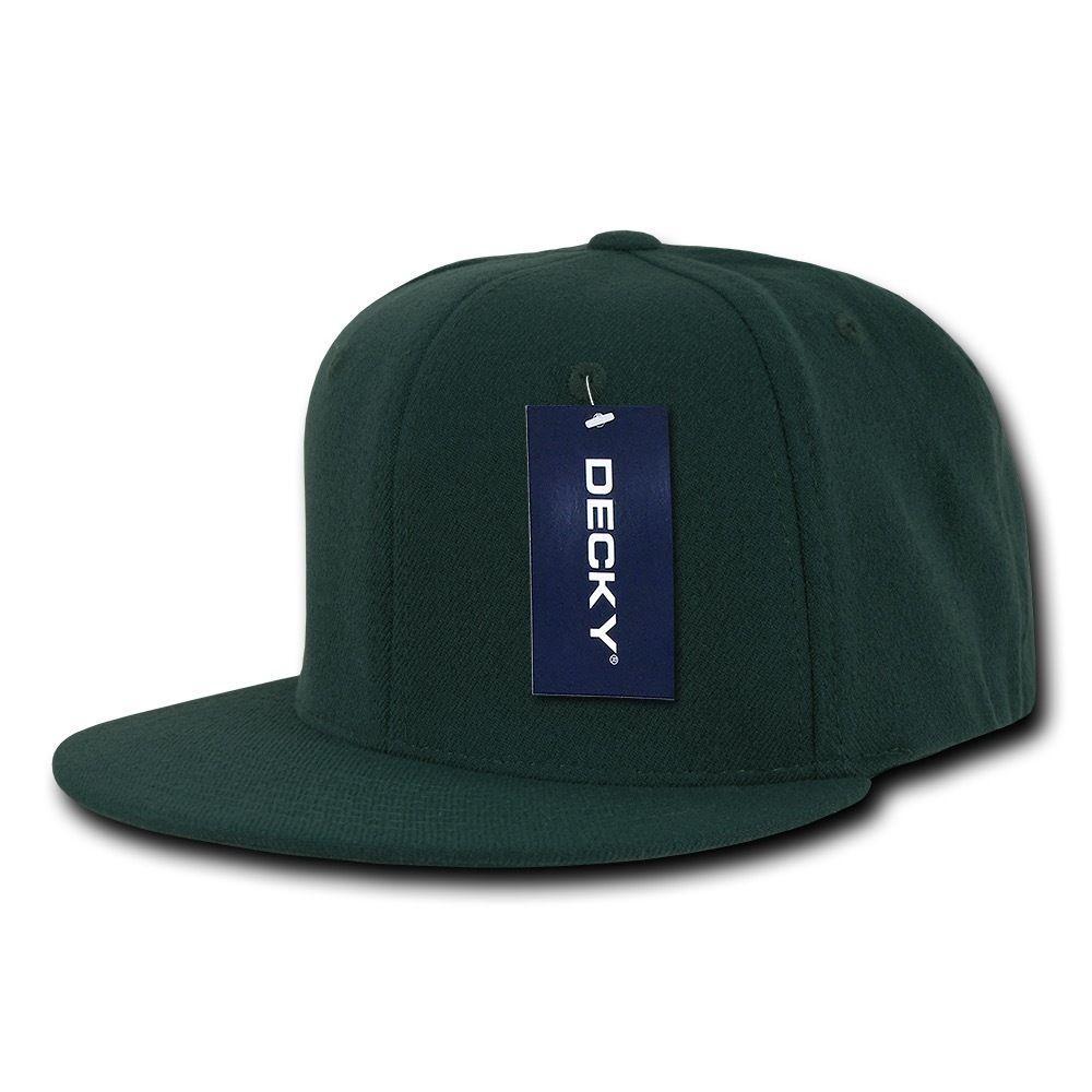Decky Classic Retro Flat Bill Flex 6 Panel Fitted Baseball Caps Hats-GOLD-