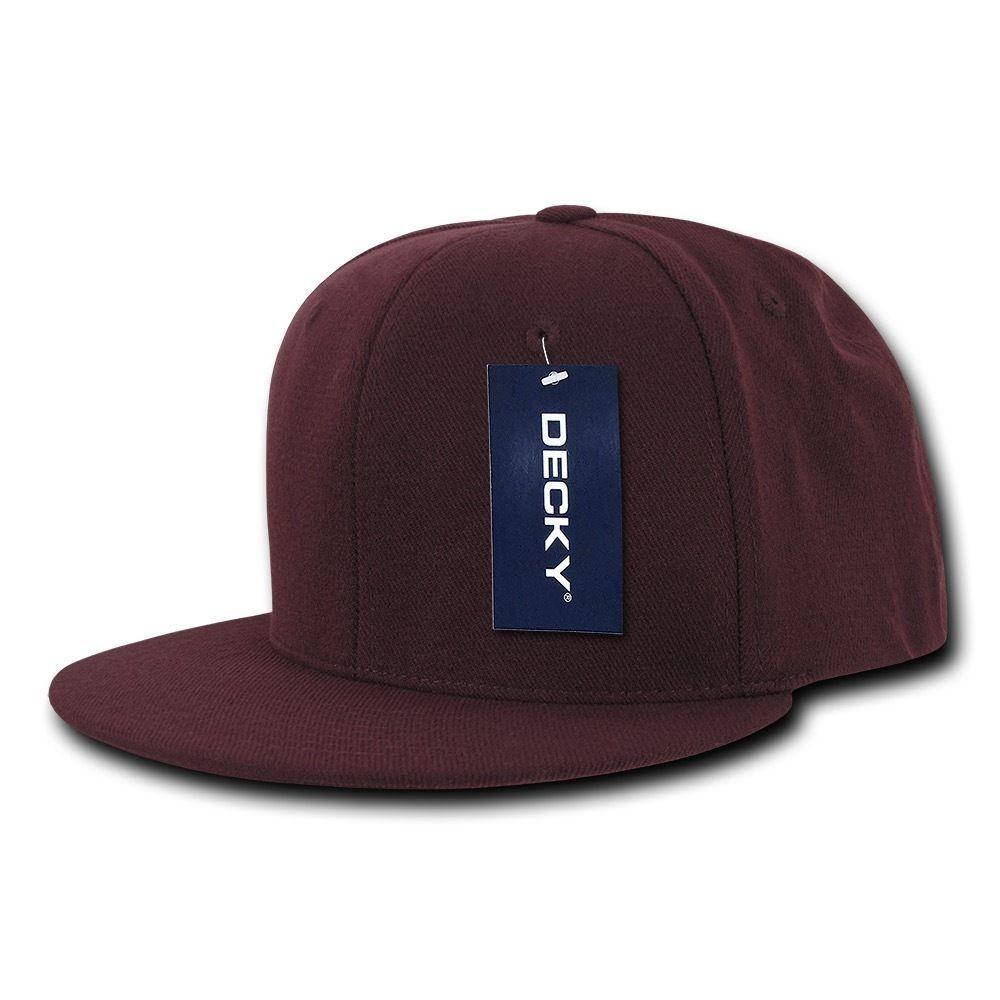 Decky Classic Retro Flat Bill Flex 6 Panel Fitted Baseball Caps Hats-GOLD-