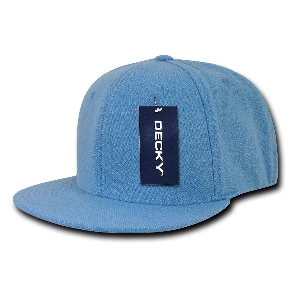 Decky Classic Retro Flat Bill Flex 6 Panel Fitted Baseball Caps Hats-GOLD-