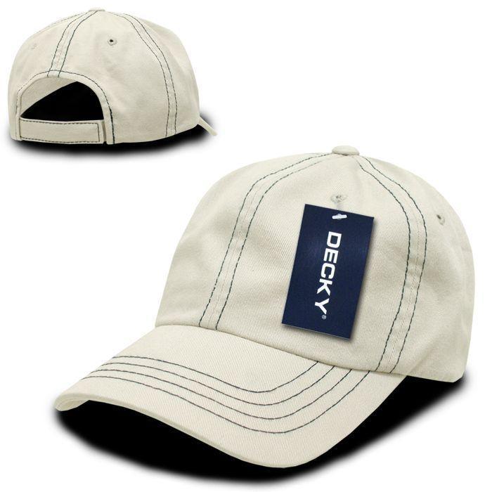 Decky Contra Stitch Polo Washed Cotton Dad Caps Hats-Black-